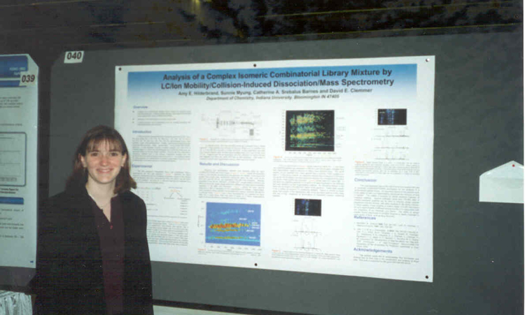 Amy Hilderbrand presenting during a poster session.