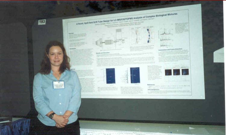 Stormy Koeniger presenting during a poster session.