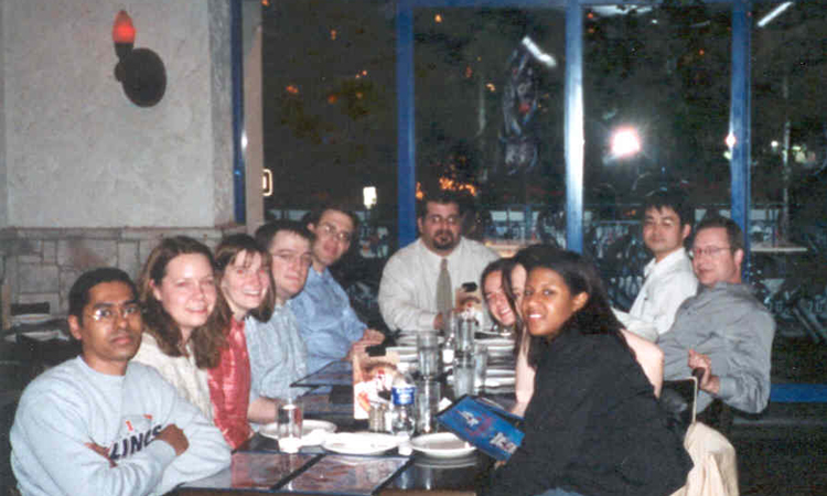 The Gang eats dinner.