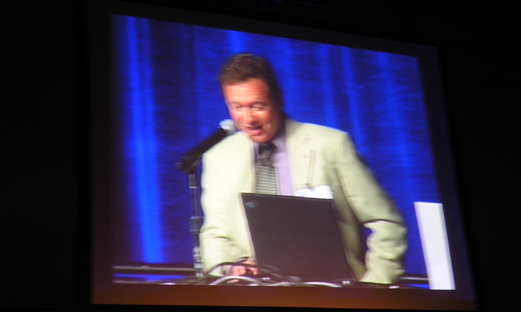 An image of David on the Big Screen.